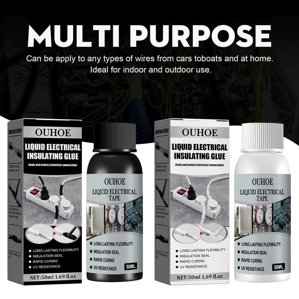 OUHOE Liquid Electrical Glue white 30ml High Temperature Organic Insulation Good Weather Resistance Waterproof Repair Sealant S260202