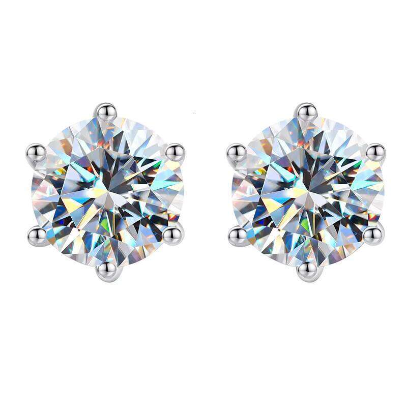 Fine Fashion Luxury Unisex 925 Sterling Silver 0.512 CT Moissanite Diamond Four Claw Screw Back Stud Earrings Stylish Trendy