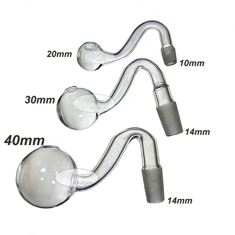 40mm Jumbo Oil Burner Bowl Head 14mm Male Glass Smoking Water Bubbler Pipe Curved Attachment
