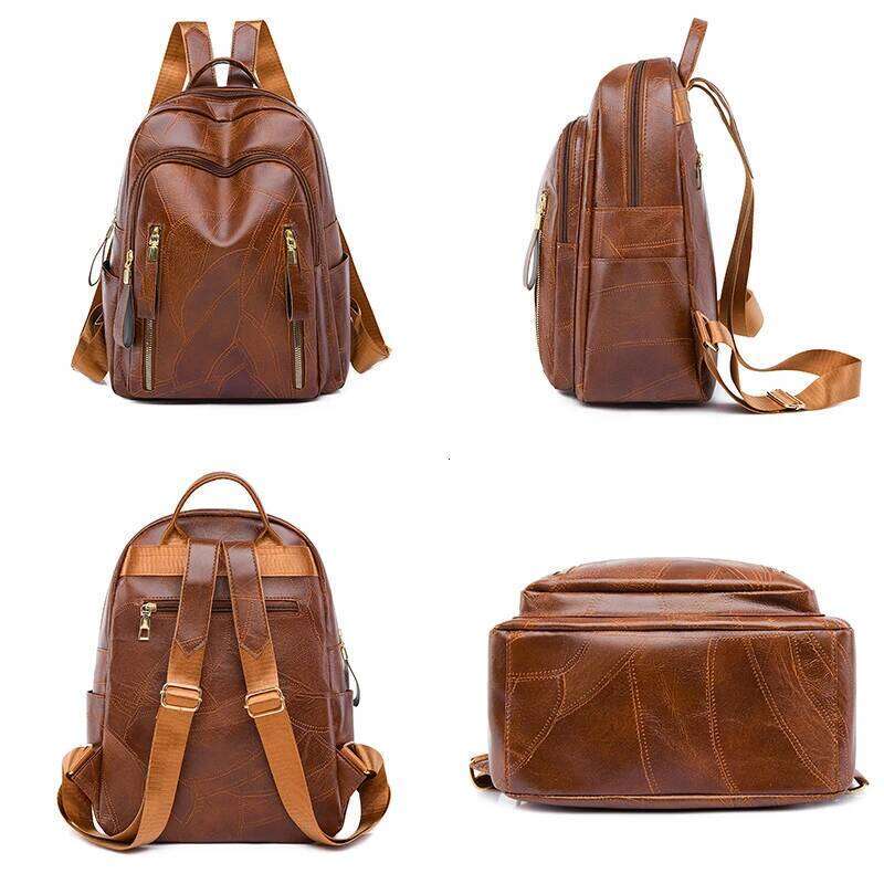 2024 Luxury Women's Leather Backpacks Sac A Dos Casual Daypack Vintage Backpack School Bags For Girls Mochila Rucksack Z260202