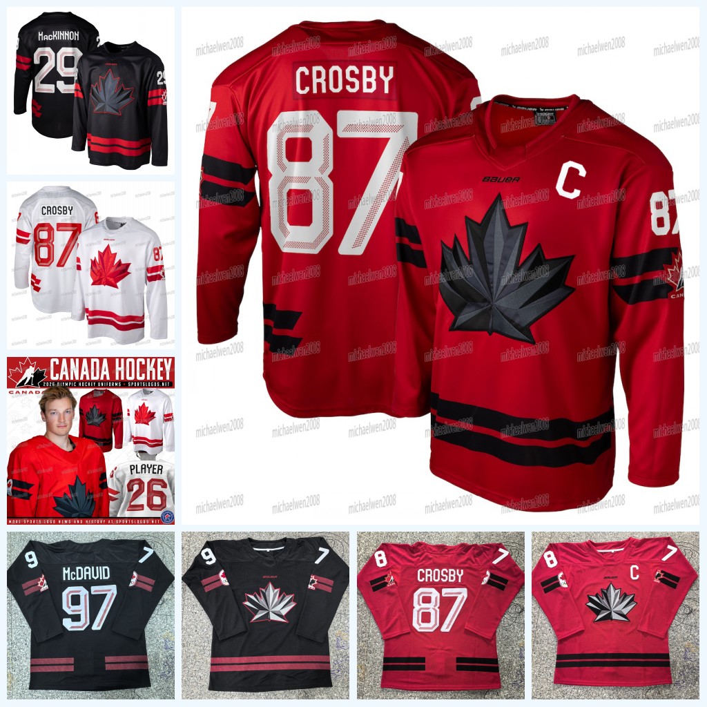 Team Name Canada 2026 Winter Olympicss Hockey Jerseys Sidney Crosby Mcdavid Nathan Mackinnon Cale Makar Mitch Marner Macklin Celebrini Brad Marchand Bo Horvat 123