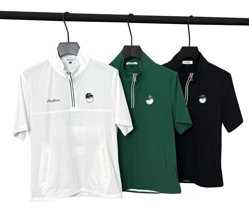 Golf Men's Clothing Spring/Summer New Product Outdoor Fast Drying Sports Half Sleeve Windbreaker Comfortable Half Zipper Pullover Casual Top