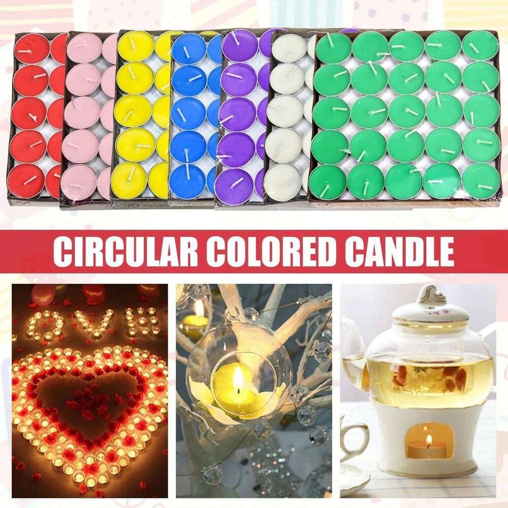 Wedding Circular Tea Restaurant Heat-Retaining Proposal Picture Small Blessing Lighting Emergency Wax Candles S260204