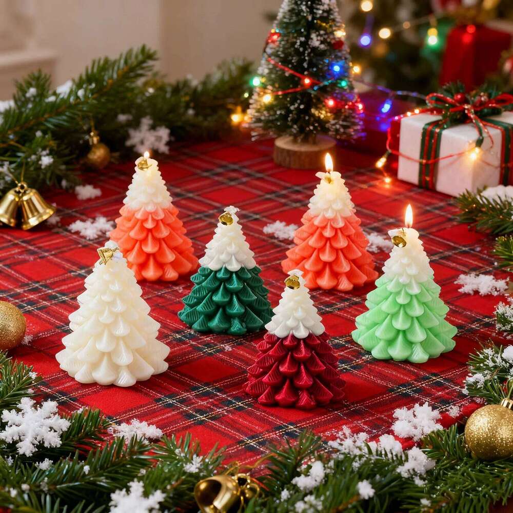 Tree Shaped Long Lasting Burn Time Decor Scented Candles For Christmas Halloween Party Birthday S260204