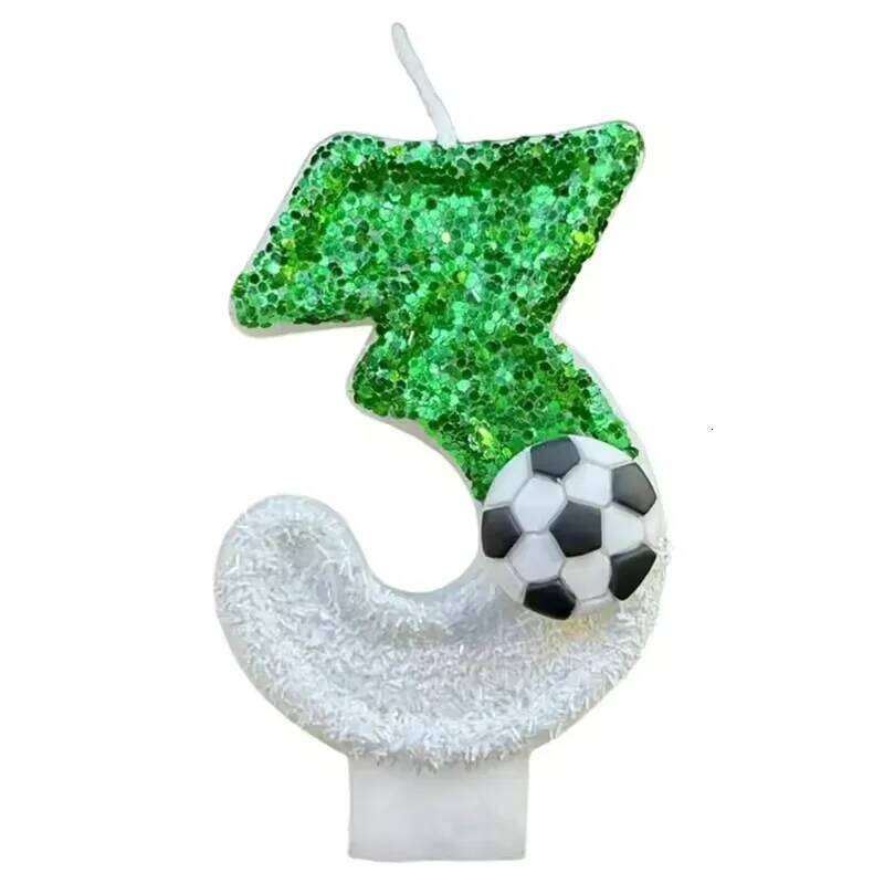 New 0-9 Number Birthday Candles original two color gradual change Football style birthday cake digital party candle decoration S260204