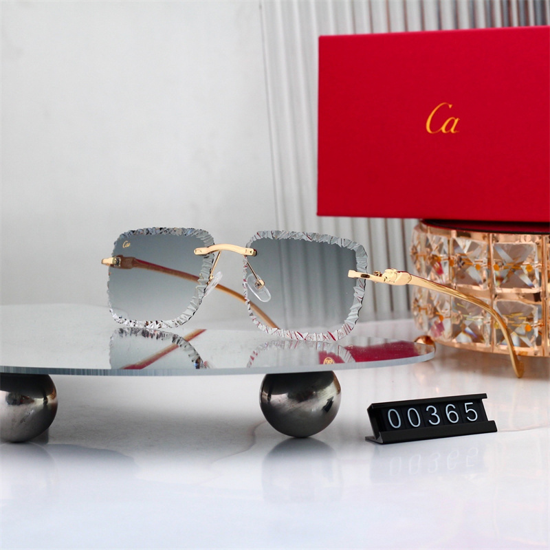 Designer Sunglasses Luxury Women Fashion Frameless Glasses Beach UV400 protective square men sunglasses With box