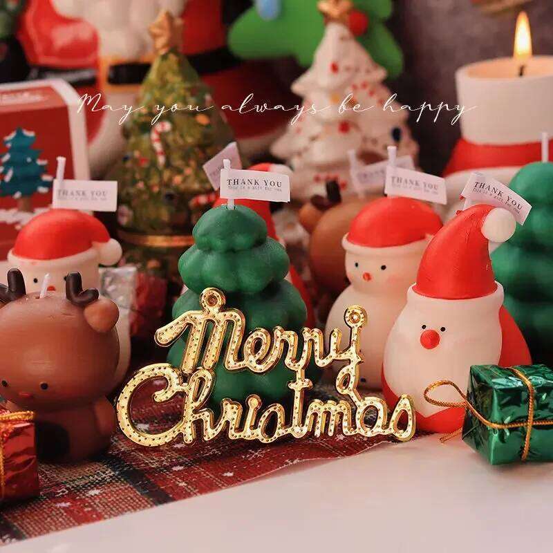 Aromatherapy Candle Gift Box Decorations Gifts for Eve Snowman Candles Gingerbread Man Christmas Tree S260204