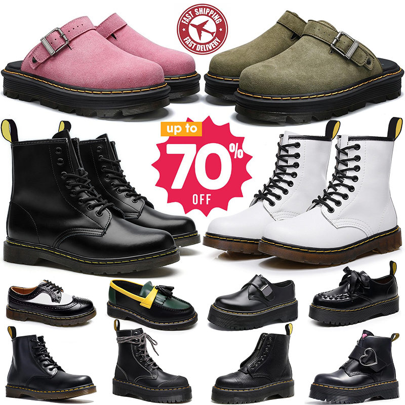 designer boots for womens leather type winter snow velvet Triple Black White martins Oxford Bottom Ankle classic marteen outdoor sandal boot