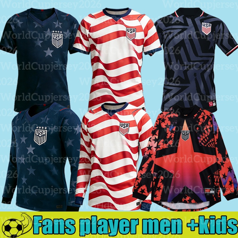 2026 usa socer jersey PULISIC MCKENNIE 26 27 Lifestyle Retro goalkeeper pre match America Football Shirt United States World Cup USA jersey USMNT PLAYER Men Kits kids