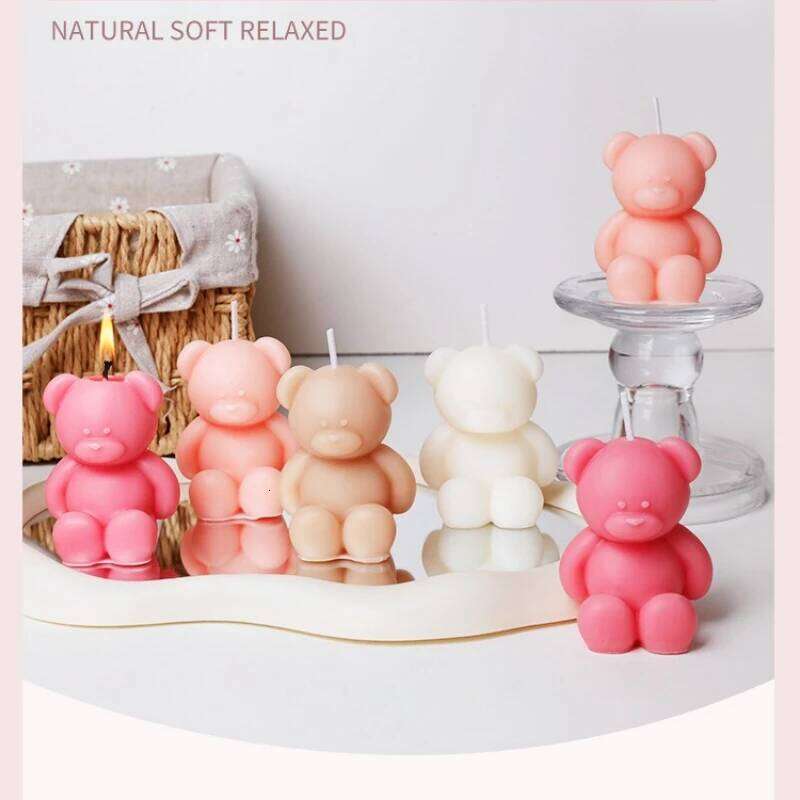 Aromatherapy Cute Bear Soy Wax Scented Candles Live Room Birthday Party Wedding Decorations Tabletop Ornaments S260204