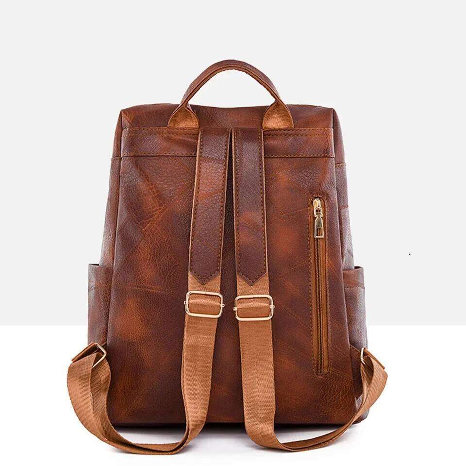 Large For Teenage Girls Vintage Pu Leather Daypack Casual Travel Retro Student School Bag Sac A4 Magazine Backpack Z260204