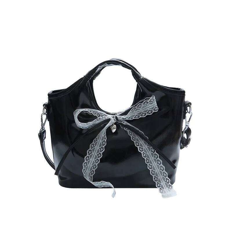 PU Lace Bow Large Capacity Shoulder Solid Color Sweet Female on Sale 2025 Brand Sewing Casual Thread Crossbody Bags C260204