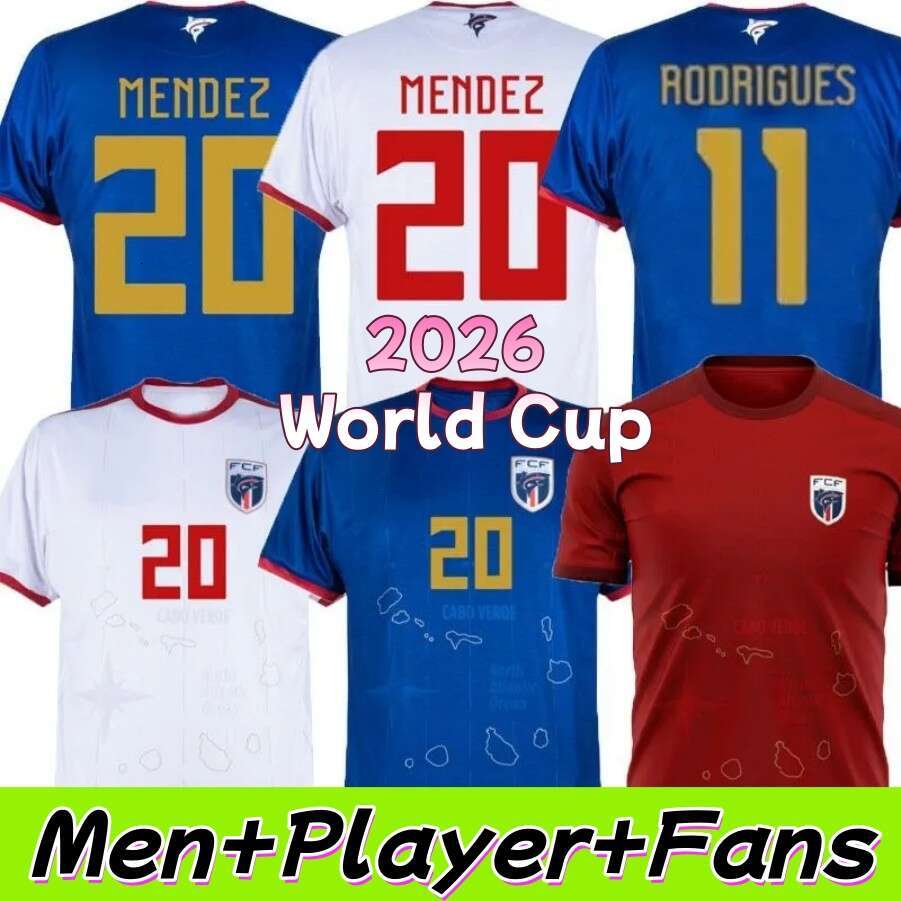 2026 World Cup Cape Verde National Team Soccer Jerseys 26 27 Fans Player Home Away Third Editions Rodrigues Mendez Men Football Shirts