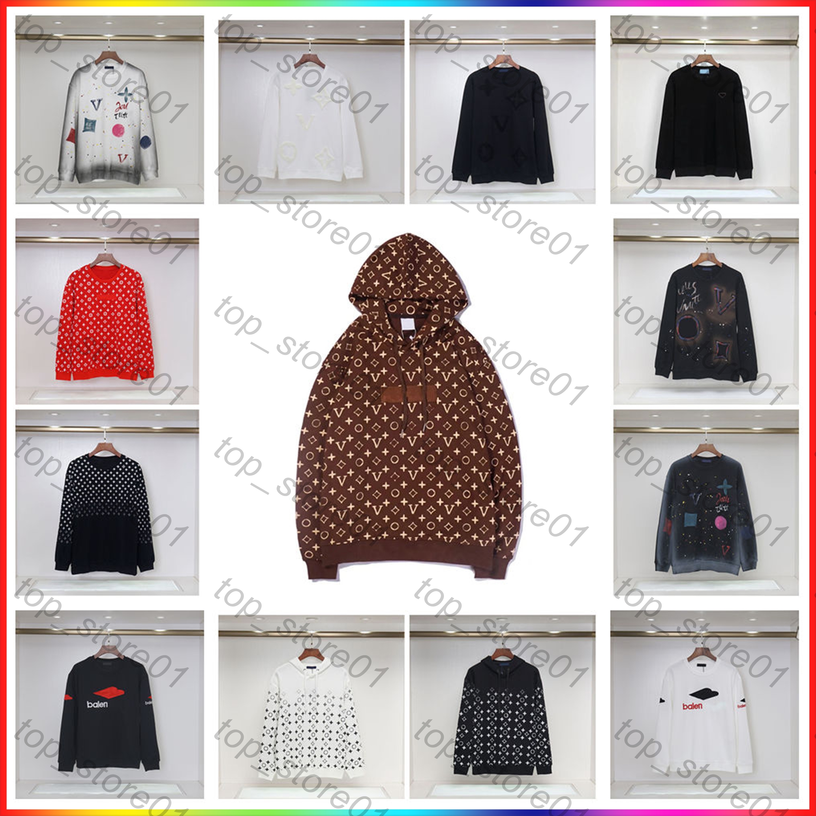 5A designer hoodies for men American autumn and winter casual letter printed long sleeved sweatshirts fashion mens luxury hoodies pure cotton mens hoodies clothing