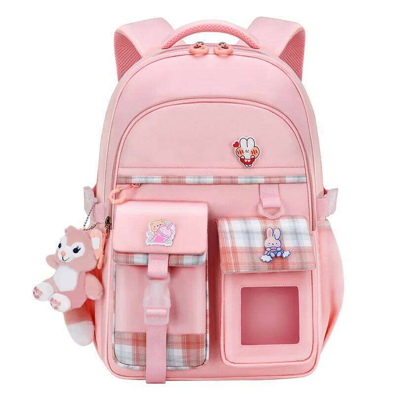 Large Capacity Spine Protection Children's Backpack with Multiple Pockets and Hanging Accessories Outdoor Leisure Bag Z260202