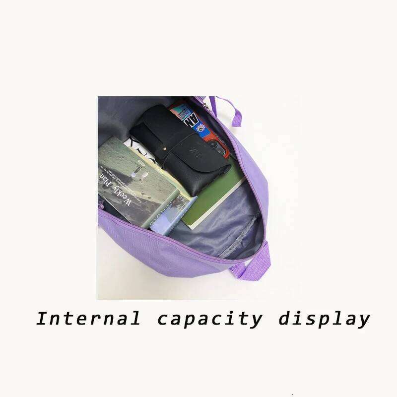 Popular Pink Purple Color Girls High Student Backpack Cute School Bags Without any accessory version Z260202