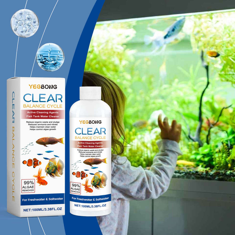 Yegbong Water Clarifier Cleans Fish Tank Stains and Sludge, Controls Algae Growth S260203
