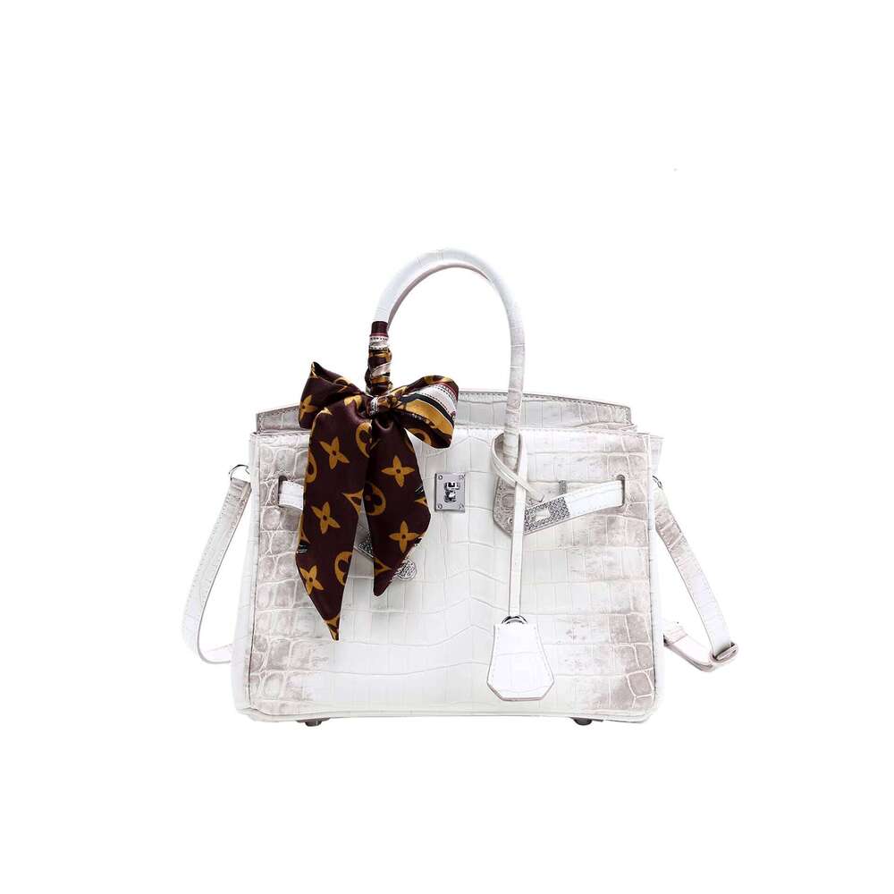 MACK JHOSEL High-End Crocodile Pattern Platinum Bag for Women 2026 New Versatile Elegant Shoulder Handbag