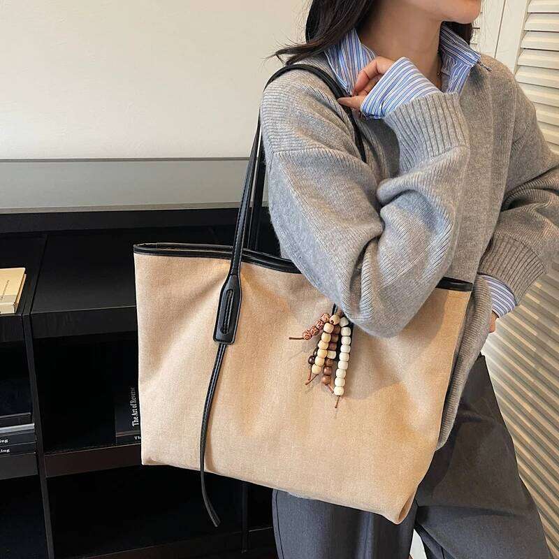 Autumn & Winter Tote Bags for Women Soft Comfortable Faux Suede Ladies Handbag Designer Shoulder Bag Elegant Women's Work Purse C260204
