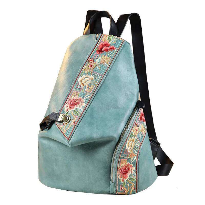 Retro Genuine Leathe Women Embroidered Design Ladies Bag Travel Backpacks Mother Anti-Theft Backpack Fashion Trend Z260202