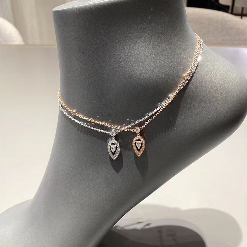 2026 New Brand Messikass Foot Bracelet Women's Charm Crystal Foot Chain High Quality Diamond Stainless Steel Jewelry Designer Valentine's Day Gift