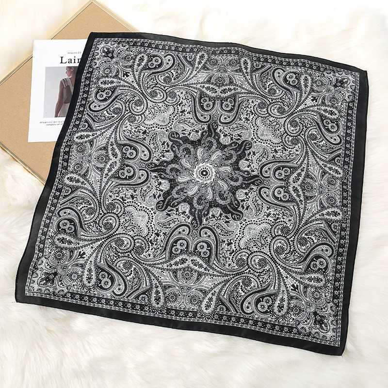 70 cm square silk scarf with high-quality printed pattern. Spring/autumn women's new style professional neck scarf. Satin fabric scarf.250904