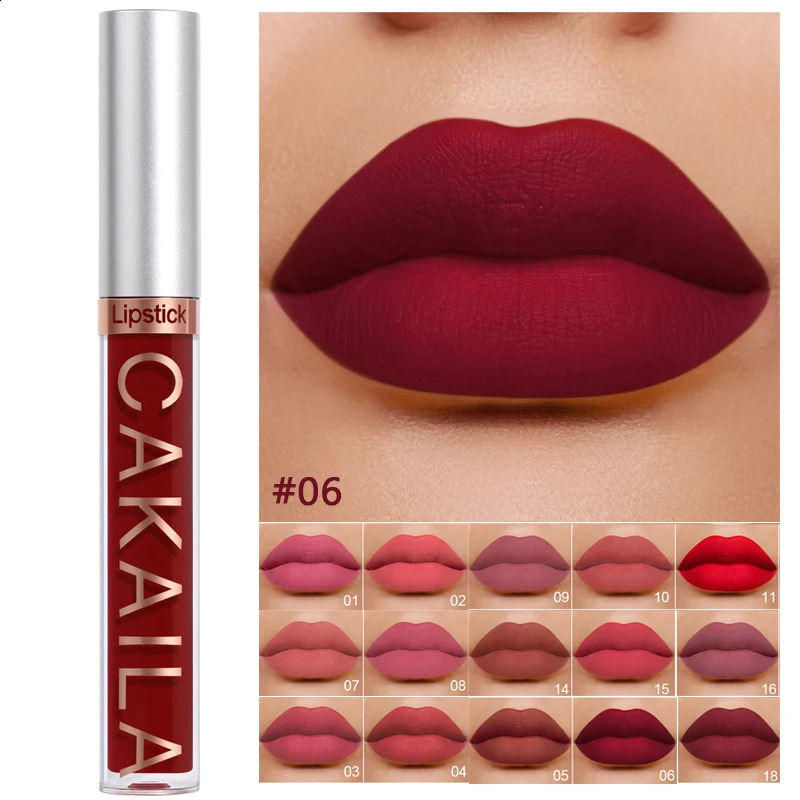 Dark Red Matte Lip Gloss 18 Color Velvet Lip Glaze LongLasting Waterproof Liquid Lipstick Natural Makeup Sexy for Women Lip Tint 260126