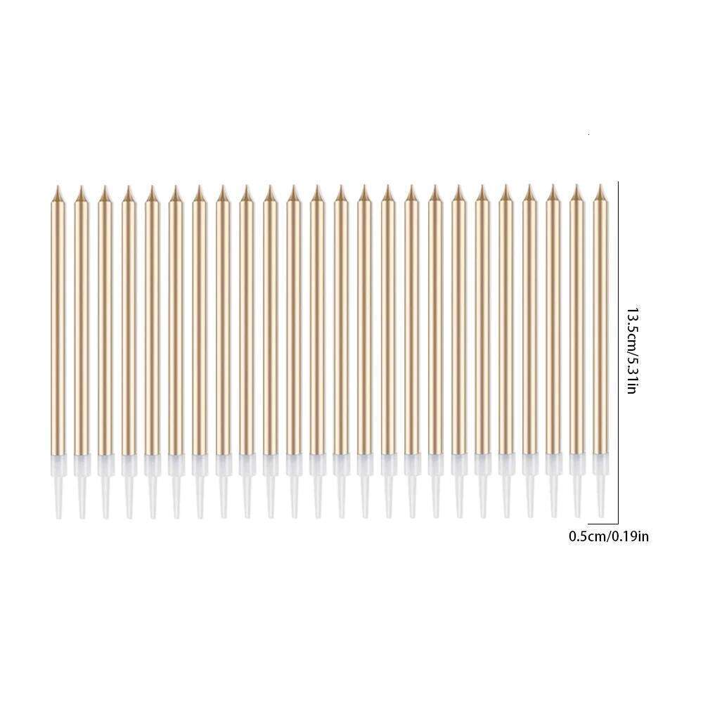 24Pcs/12PCS Champagne Gold Candles Topper for Birthday Wedding Party DIY Supply Cake Decoration S260204