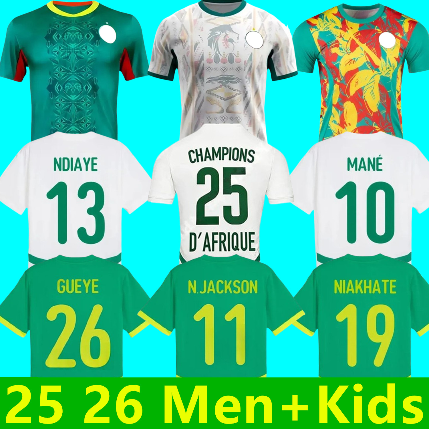 Senegal 25 26 Soccer Jerseys 2025 2026 National Team SARR MANE N.JACKSON DIALLO SABALY NDIAYE LAMINE KOULIBALY DIATTA Top Kids Kit Football Shirt world cup 2026 Jersey