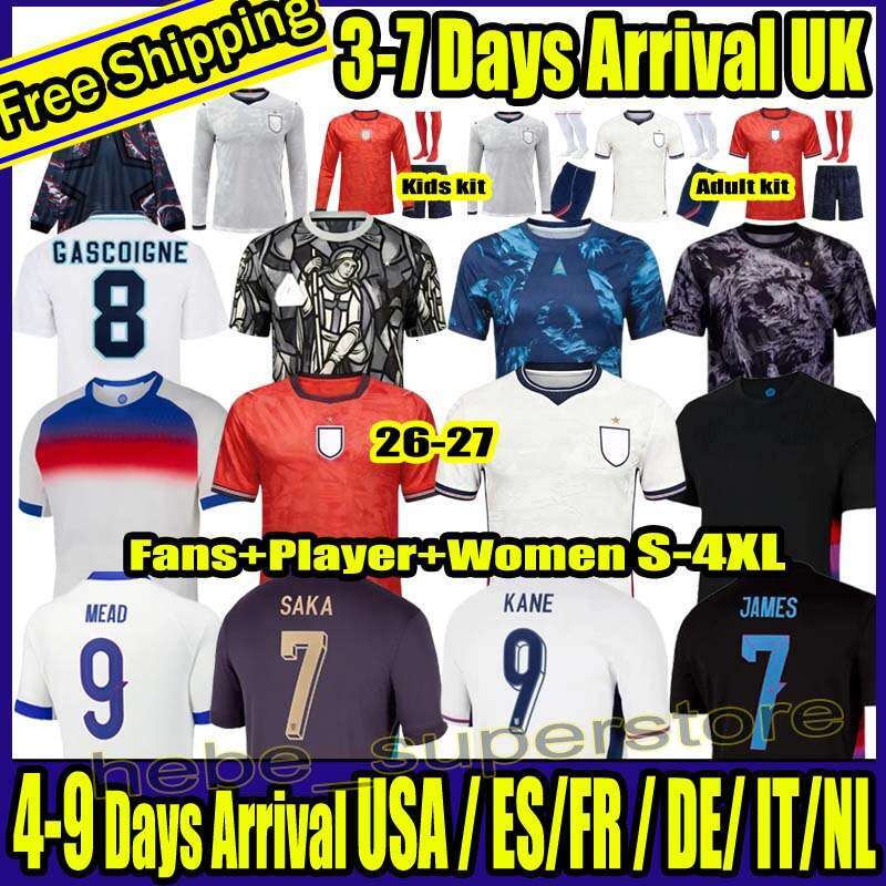 S-4XL 2026 World Cup England BELLINGHAM Soccer Jerseys KANE GREALISH RASHFORD KANE SAKA RICE FODEN TRIPPIER 24 25 26 National Team Football Men Kids Kits 90 96 98 Retro