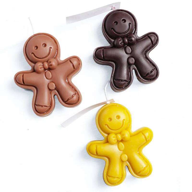 Scented Candle Gingerbread Man Christmas Candles Aromatherapy Creative Festive Atmosphere Decoration Small Ornaments S260204