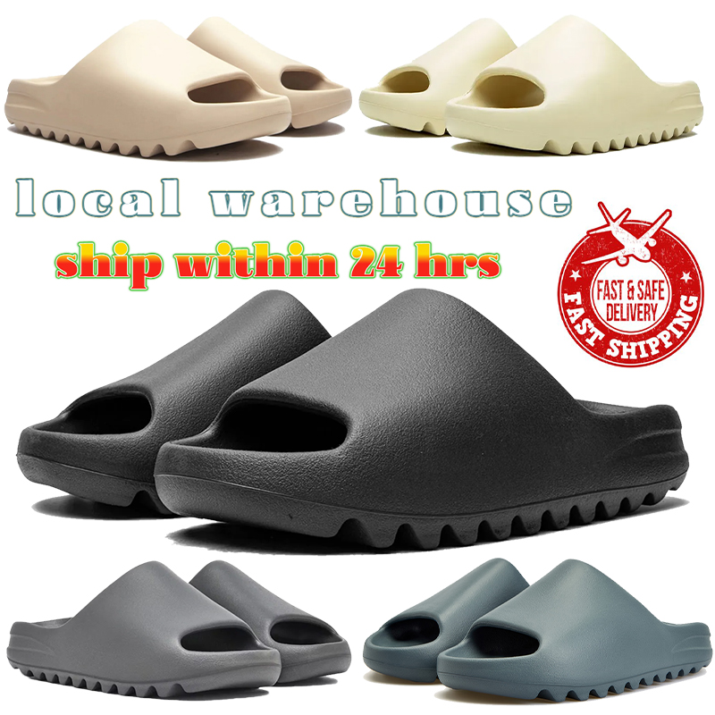 Local Warehouse designer Slippers for women slide men slides onyx Bone black restock Resin Soot Core sandals solid classic slipper sandal size 36-47 free shipping