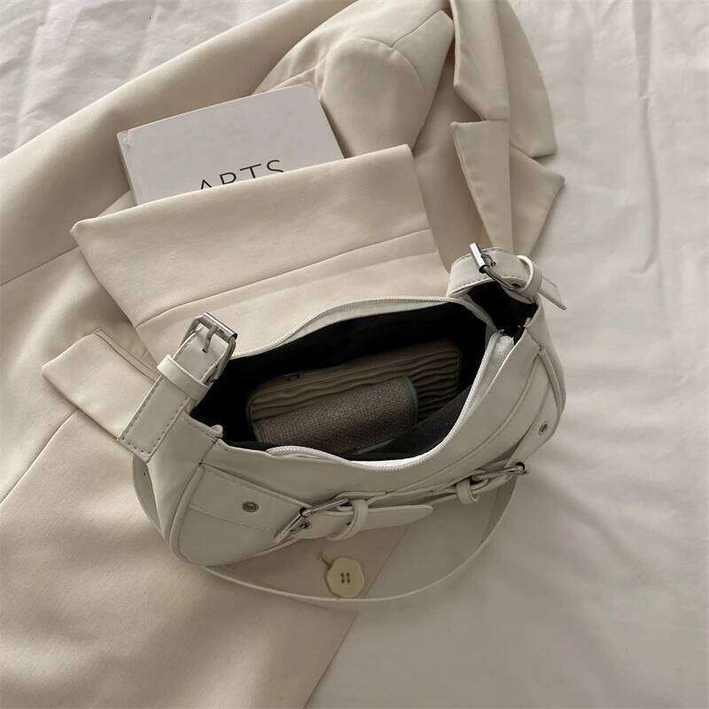 2025 Y2K VintagePULeather WomenShoulderBag Small Crossbody for Women Fashion Ladies Underarm Bag Clutch Purse Female Handbag C260204