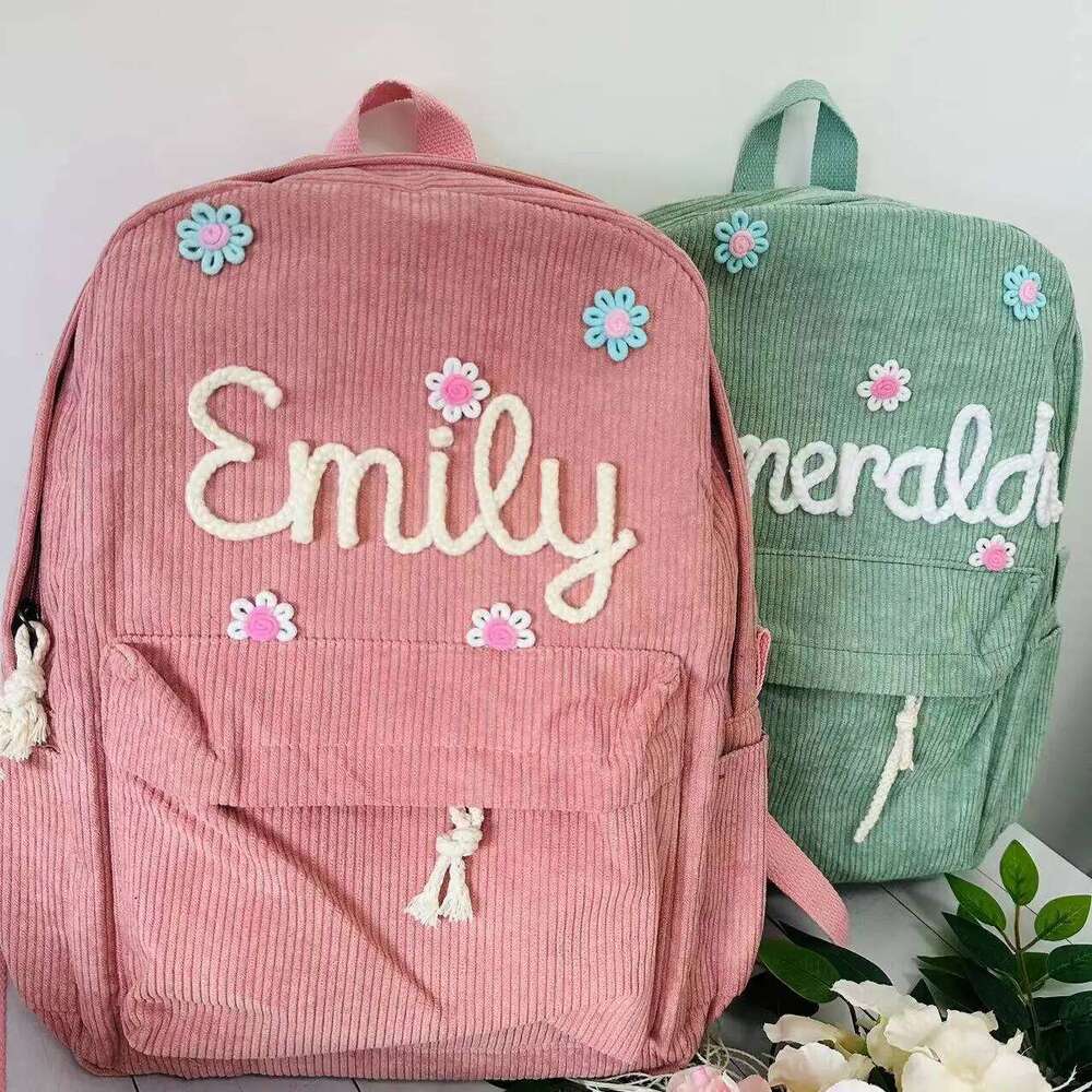 Personalized Kids Backpack, Embroidered Corduroy Backpack,Back to School, Kid backpack,school bag college,toddler,with name Z260204