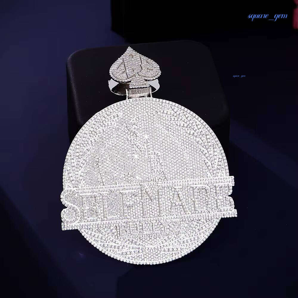 Iced Out 925 Sterling Sliver DEF VVS Moissanite Diamond Personal For Men Big Hip Hop Pendant Jewelry