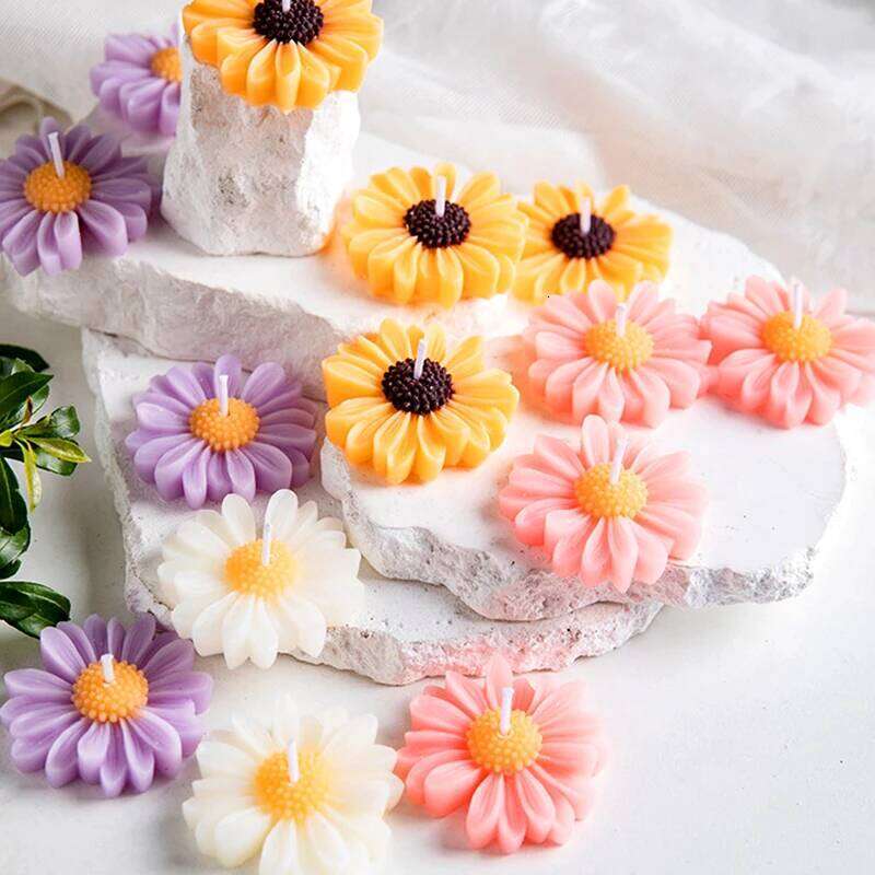 3D Daisy Candles Flower Scented Cup Handmade Aromatherapy Floating Candle Birthday Party Festival Gift Wedding Home Decor S260204