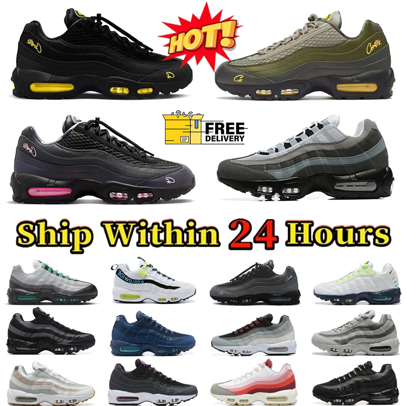 2026 95 Mens Women Sports Shoes Trainers Outdoor 95S Neon Stadium Green Triple Black White Blue Aegeans Corteizs Sequoia Pink Beam Tennis Sketch Designer Sneakers