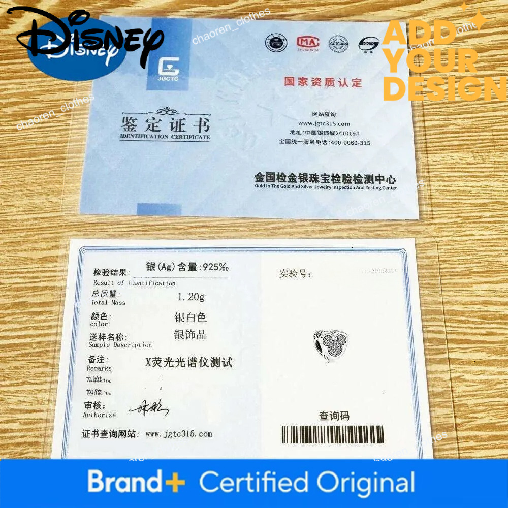 Designer jewelry Disney 925 Silver Miniso Minnie Headband Pendant Clip Mickey Necklace Ring Open Fit Original Bead Bracelets DIY Accessories luxury Je