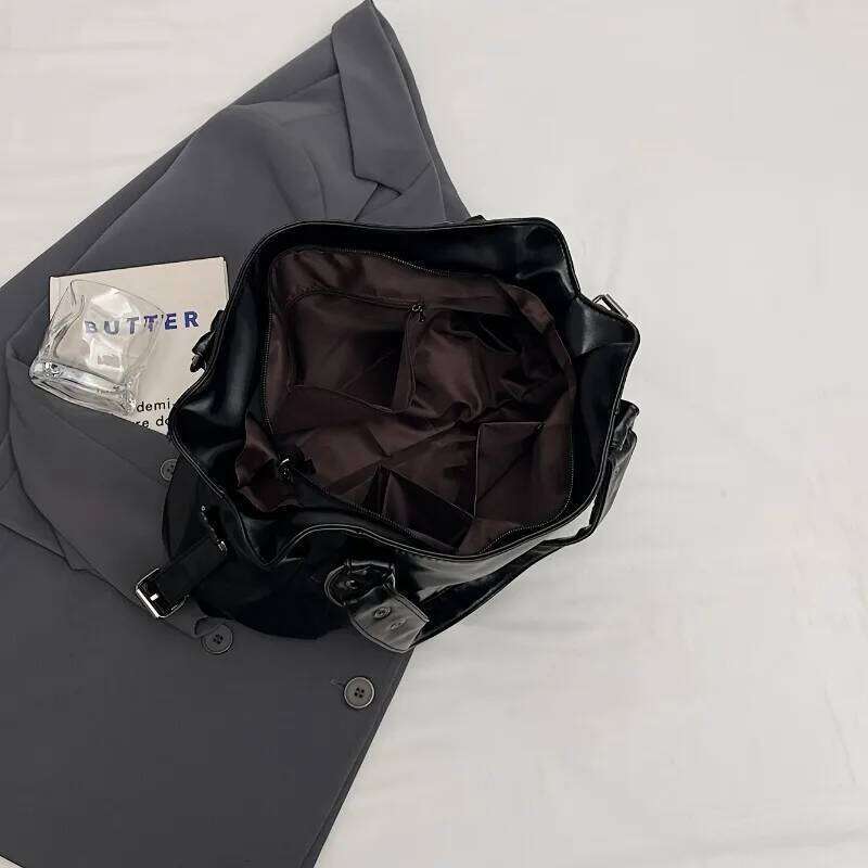 Large Capacity Vintage Leather Handbag with Zipper Closure, Crossbody Tote Bags, Fashion Versatile, Suitable for Commuting Use C260204