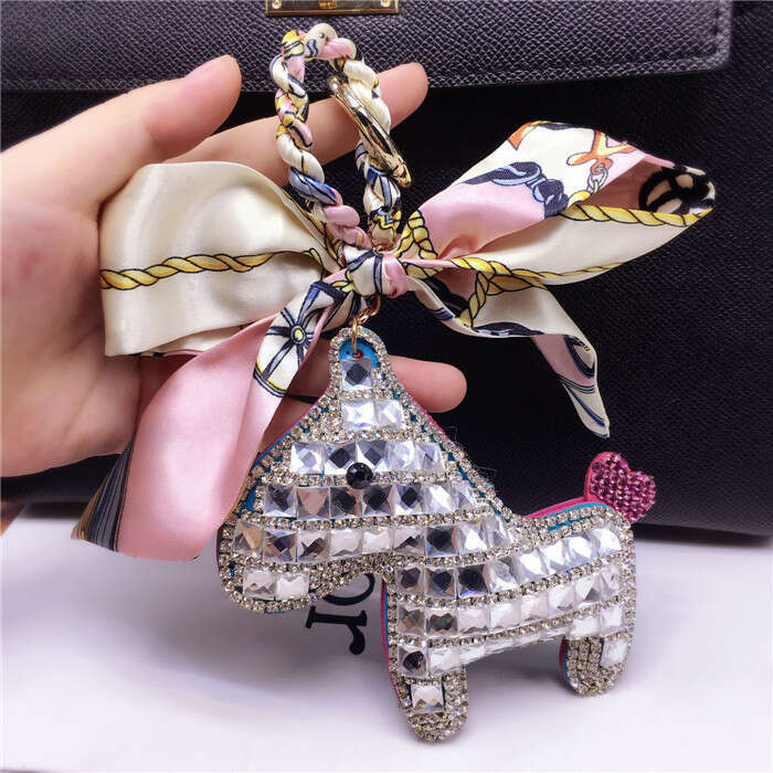 Fashion Rhinestone Pony Pendant Scarf Decoration Women's Bag Keychain Backpack Ornament