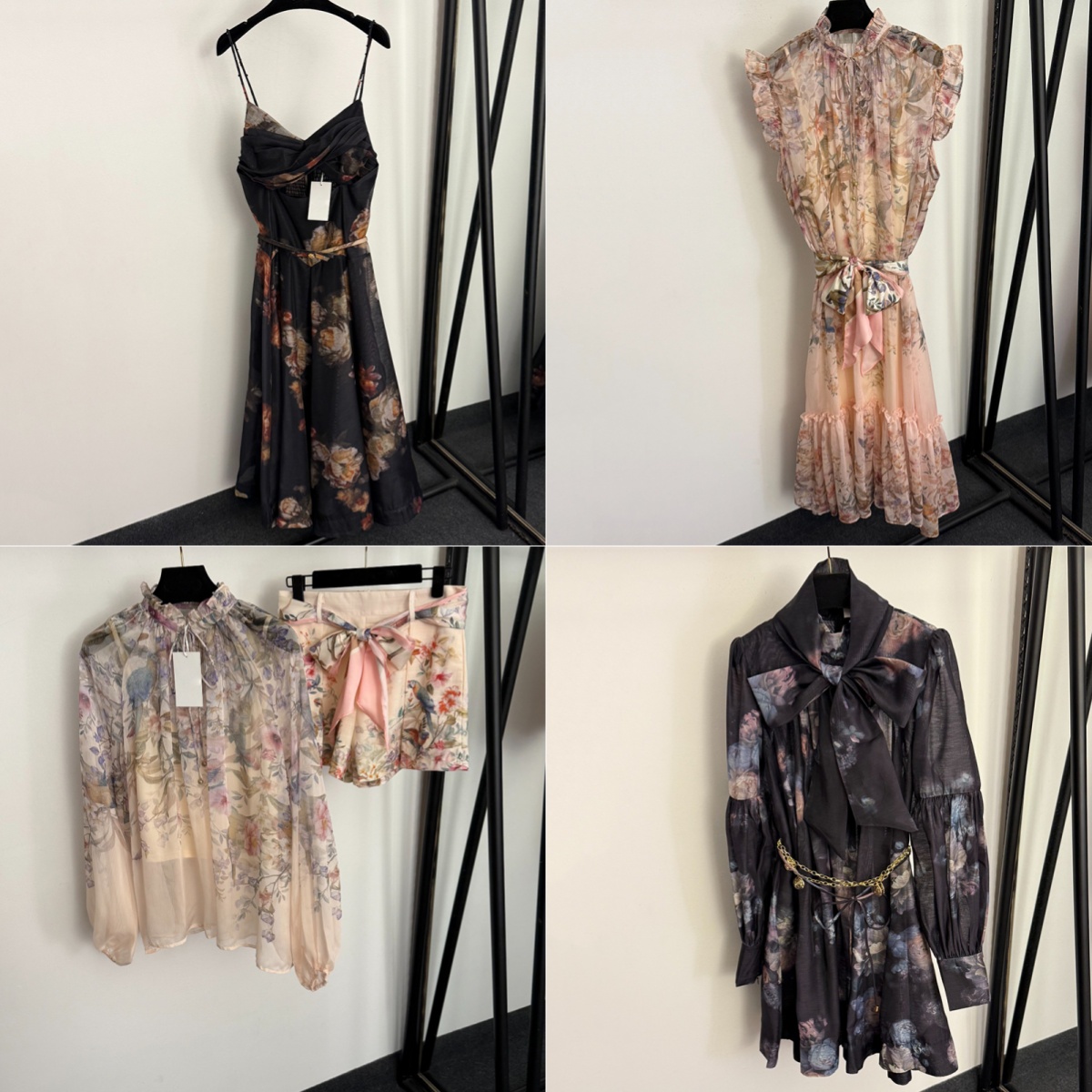 Summer Sling Dress Luxury Flora Print Long Skirt Designer Blouse Shorts Holiday Outfits Women Silk Chiffon Charm Dresses Beach Tank Dress