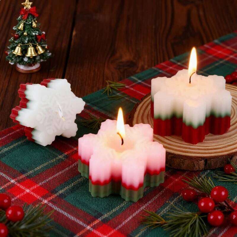 Snowflake Shaped Aromatherapy Candles Without Black Smoke Home Decoration Candlelight Dinners Birthday Parties Christmas Gifts S260204