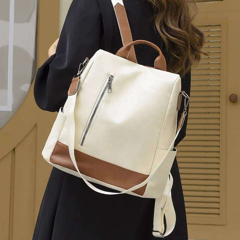 simple leather for women casual travel Anti-theft work woman ipad backpack ladies shoulder bags Z260204
