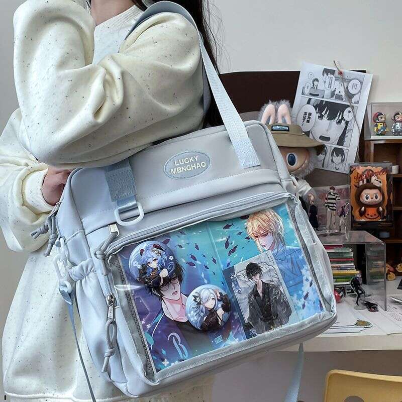 2026 Simple Japanese Style Single-Shoulder Daily Pain Bag All-Match Transparent Crossbody Large Capacity Niche Secondary College Style Messenger Bag