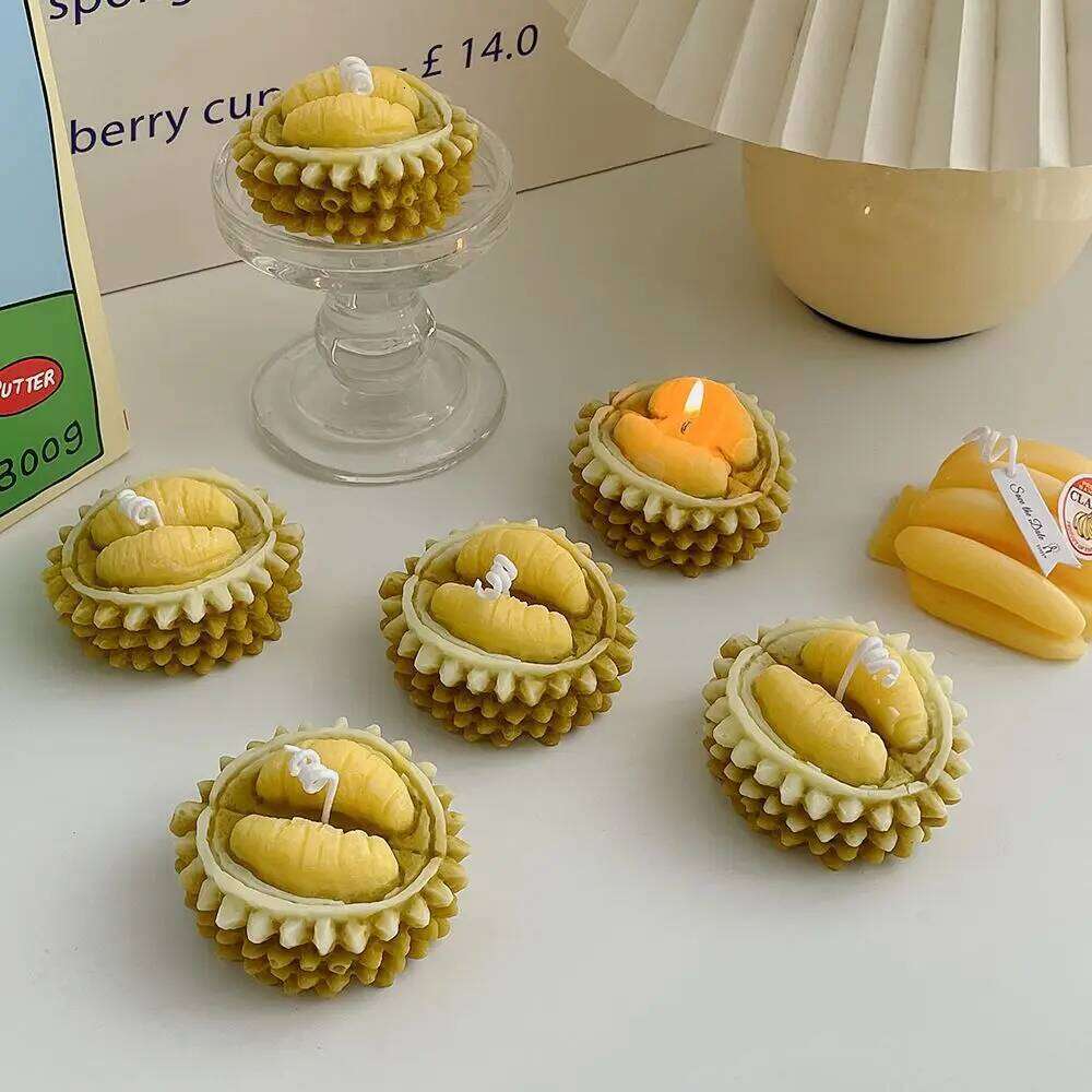 Durian Scented Candles High Aesthetic Desktop Ornaments Smokeless Fragrance and Creative Friend's Wedding Anniversary Gift S260204
