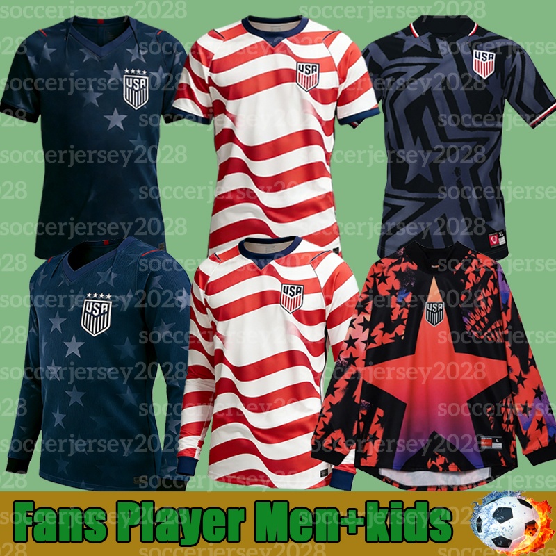 2026 usa socer jerseys PULISIC MCKENNIE 26 27 Lifestyle Retro goalkeeper pre match America Football Shirt United States World Cup USA jersey USMNT PLAYER Men Kit kids