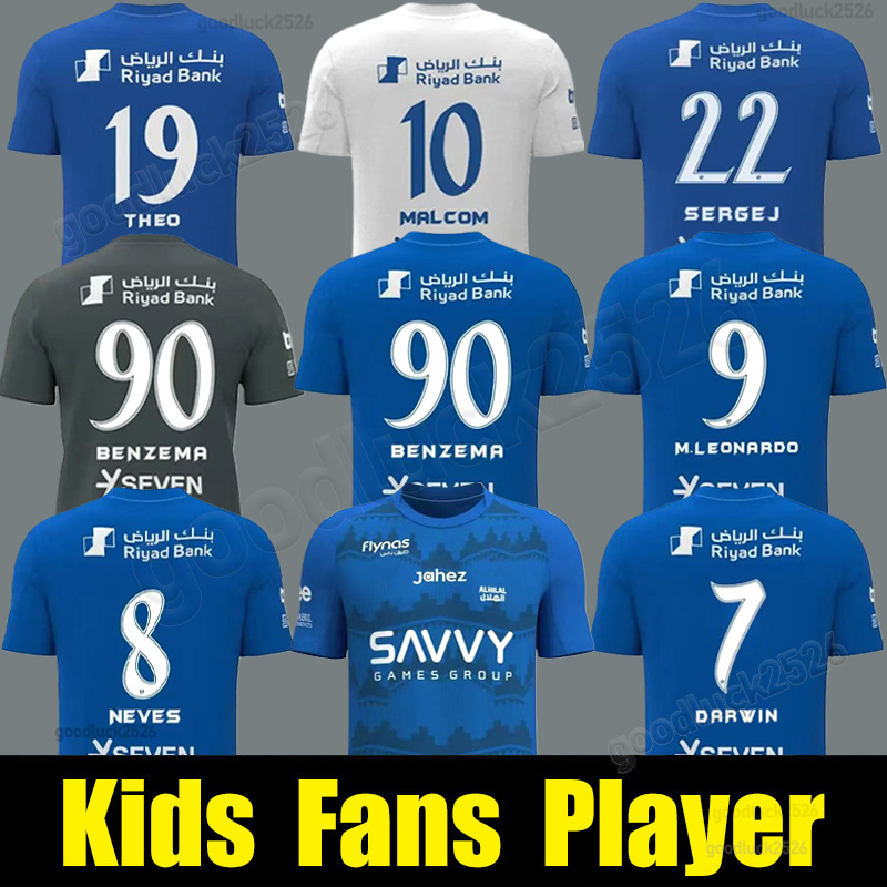 Al Hilal jersey 25 26 BENZEMA M.LEONARDO DARWIN THEO 2025 2026 al hilal soccer jerseys MALCOM NEVES SERGEJ SALEM Saudi kit football shirt men Fans PLAYER Uniforms