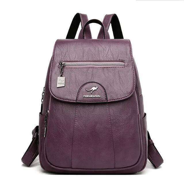 Hot Sell Women Soft Leather Backpacks Vintage Female Shoulder Sac a Dos Casual Travel Ladies Bagpack Mochilas School Bags Z260204