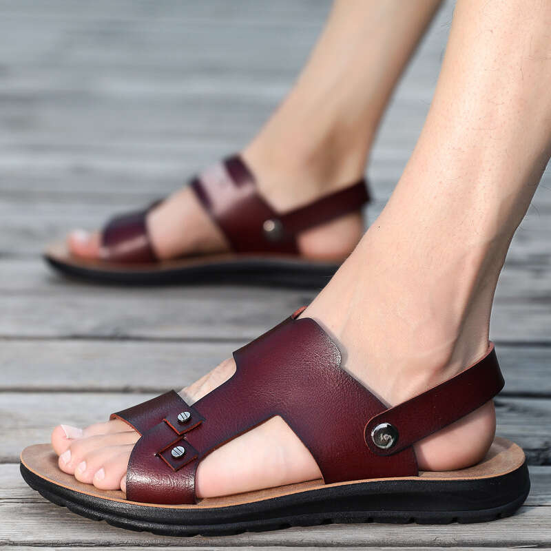 slippers designer mens sandals summer new fashion slippers mens one shoe two wear casual beach shoes mens shoes comfortable breathable casual shoes