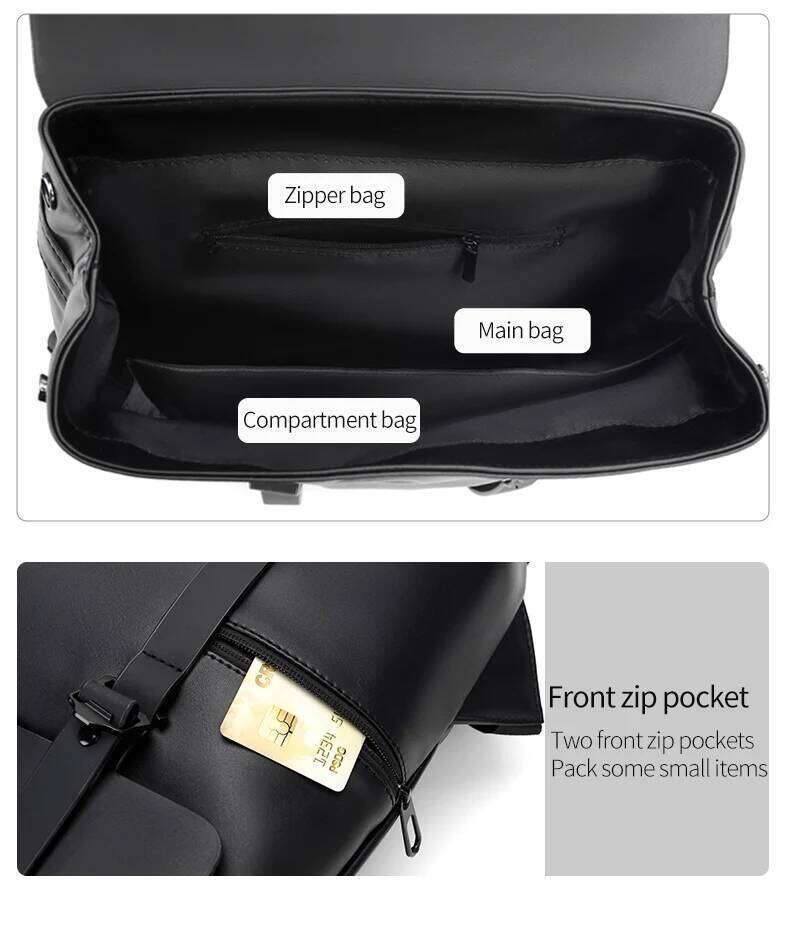 Laptop Leather Backpacks for School Bags Men PU Travel Leisure Large Capacity Waterproof Backpack Students Schoolbags mochila Z260204